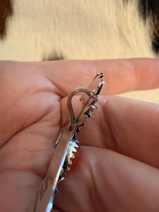 ❤️ Spiny Oyster Decorative Sterling Hand Stamped Statement Horse Pendant 2.16”L - Picture 6 of 11